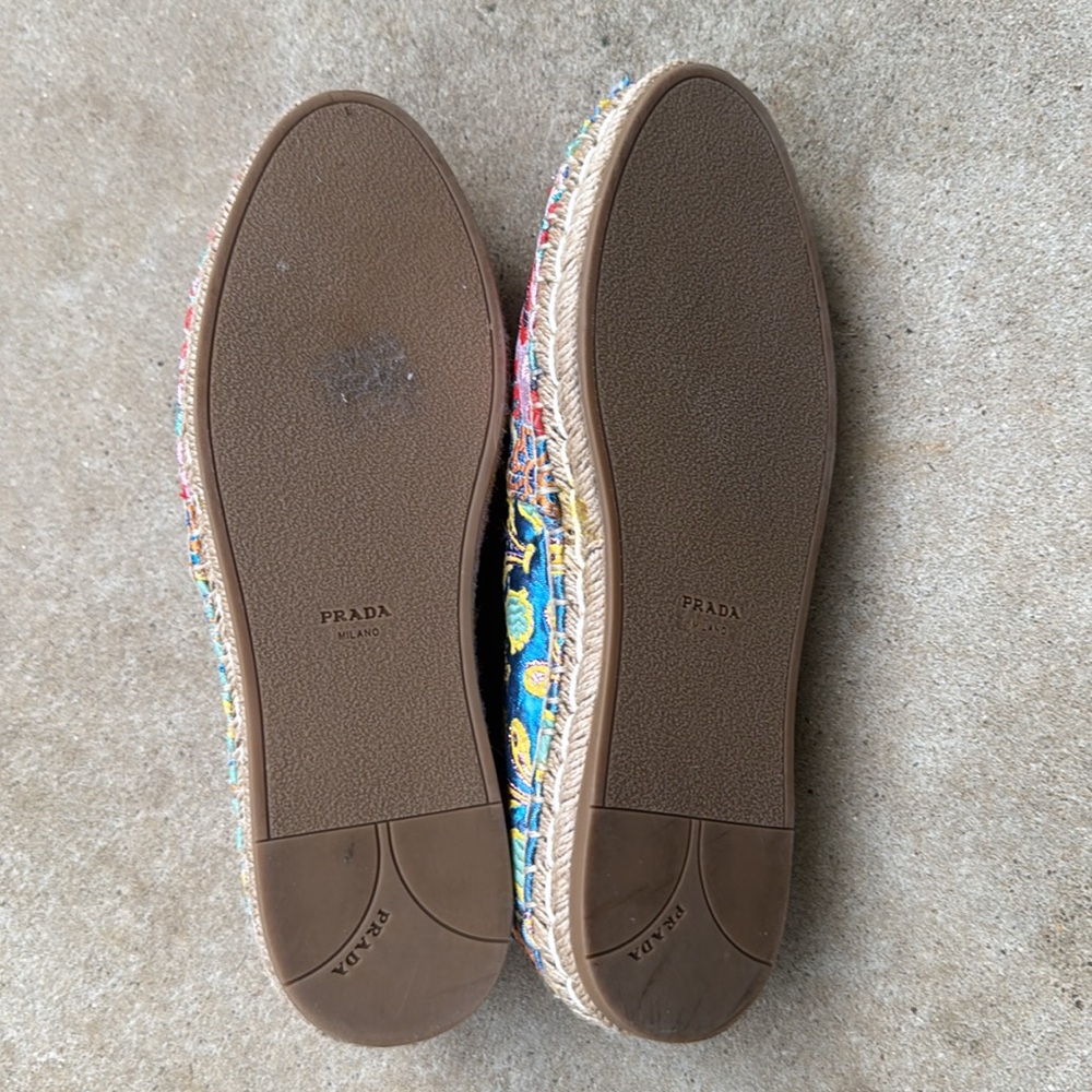 Prada Women's Colorful Embroidered Flats - Picture 5 of 5